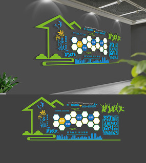 企業文化展示墻效果圖_企業風采展示墻_學校文化展示墻